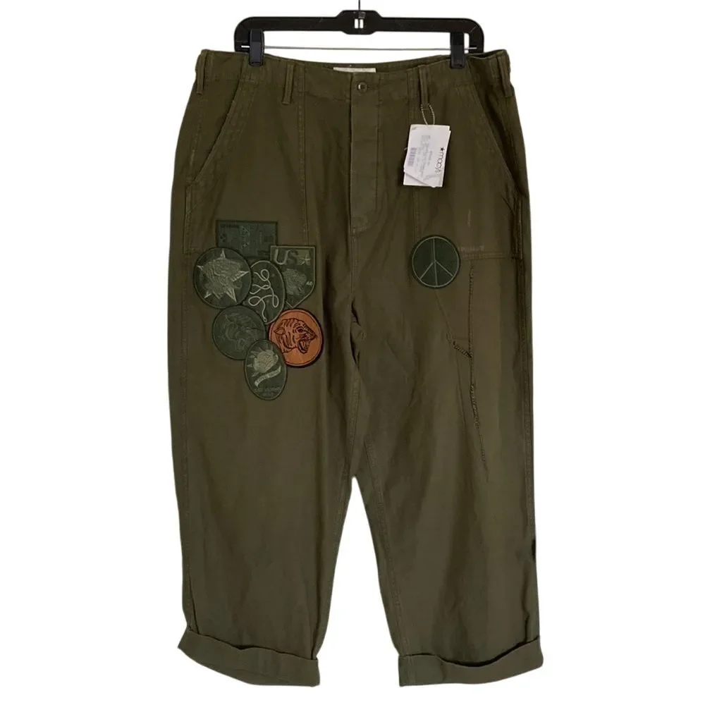 Sun + Stone Ouigi‎ Theodore Men's Utility Pants 34 Army Green